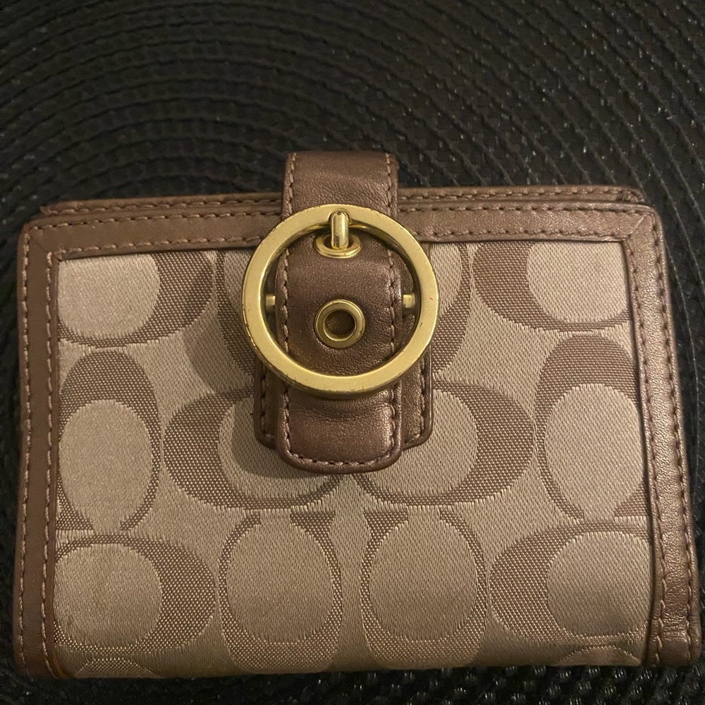 Authentic Coach Metallic Brown Wallet